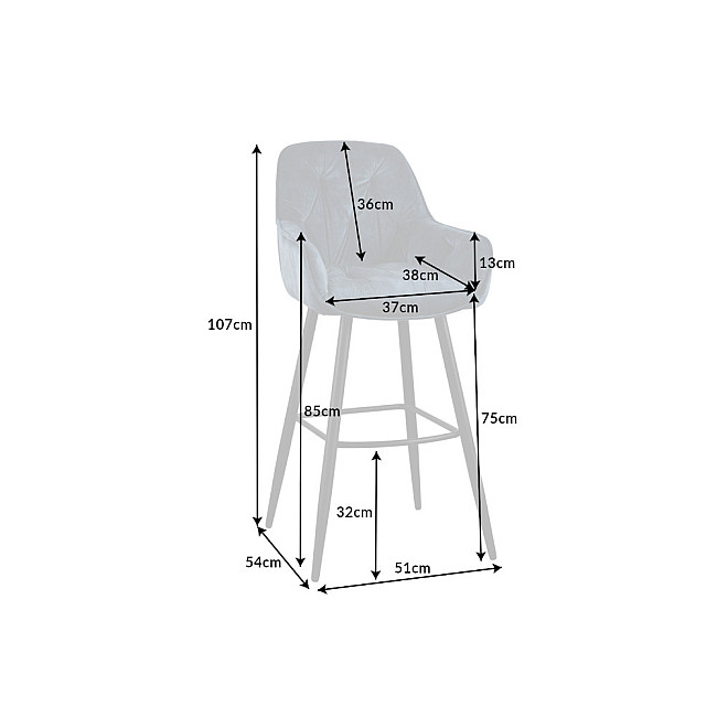 Barová stolička 41961 Milano Zamat Petrol