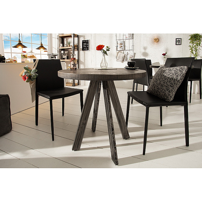 Jedálenský stôl 39368 Ø80cm Drevo Mango šedé Jedálenský stôl 39368 Ø80cm Drevo Mango šedé