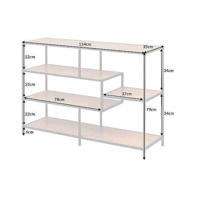 Knižnica/Regál 42020 115cm Slim Line Divoký Dub