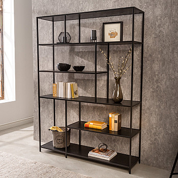 Knižnica/Regál 42025 135cm Slim Line  Čierny jaseň