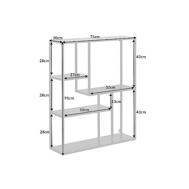 Knižnica/Regál 42029 75cm Slim Line  Čierny jaseň