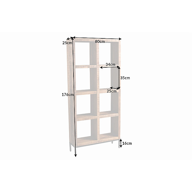 Knižnica/Regál 42377 80cm Drevo Mango