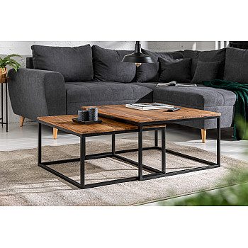 Konferenčný stôl 40001 75x75cm 2-Set Drevo Palisander - PRODUKT JE SKLADOM U NÁS - 1Ks