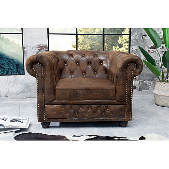 Kreslo 17383 Chesterfield Antik hnedá