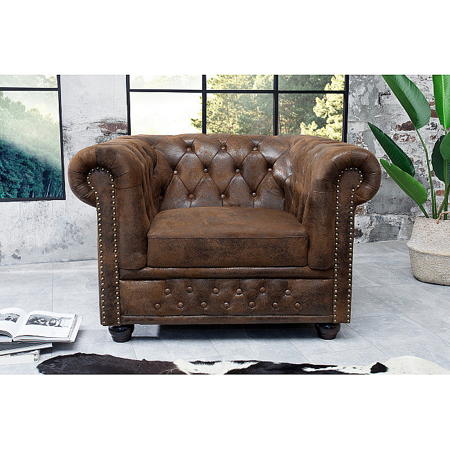 Kreslo 17383 Chesterfield Antik hnedá