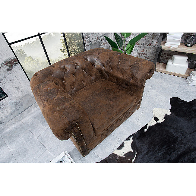 Kreslo 17383 Chesterfield Antik hnedá