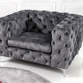 Kreslo 41297 Modern Barock Zamat Šedá