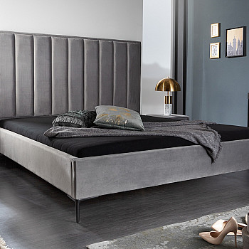 Posteľ 40558 160x200cm Cosmopolite Zamat Strieborno šedá