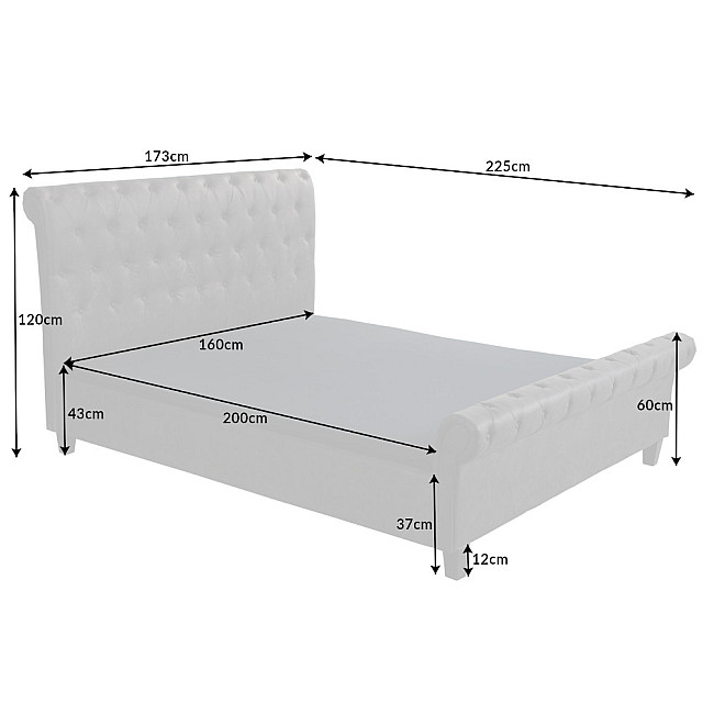 Posteľ 40605 160x200cm Kensington Microfaser Tmavošedá