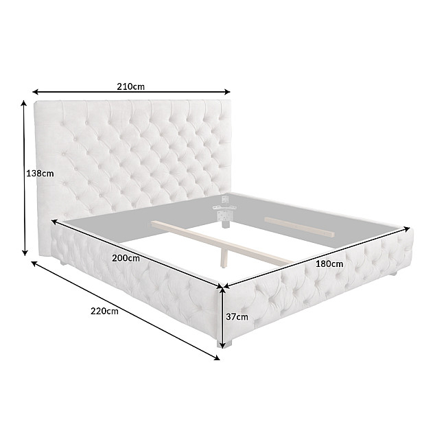 Posteľ 43105 180x200cm Zamat Champagne