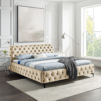 Posteľ 43256 180x200cm Modern Barock Zamat Champagner