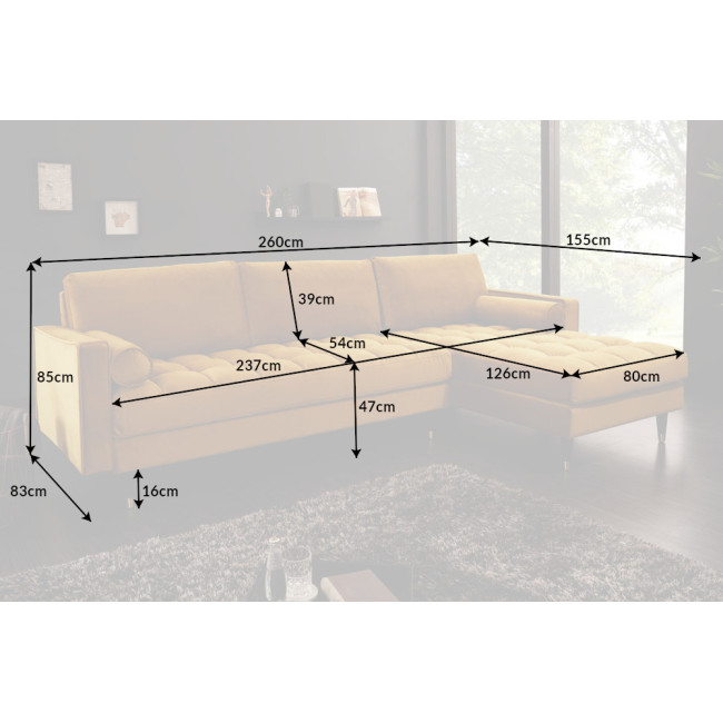 Rohová sedacia súprava 40277 Cozy - Zamat Žltá Rohová sedacia súprava 40277 Cozy - Zamat Žltá