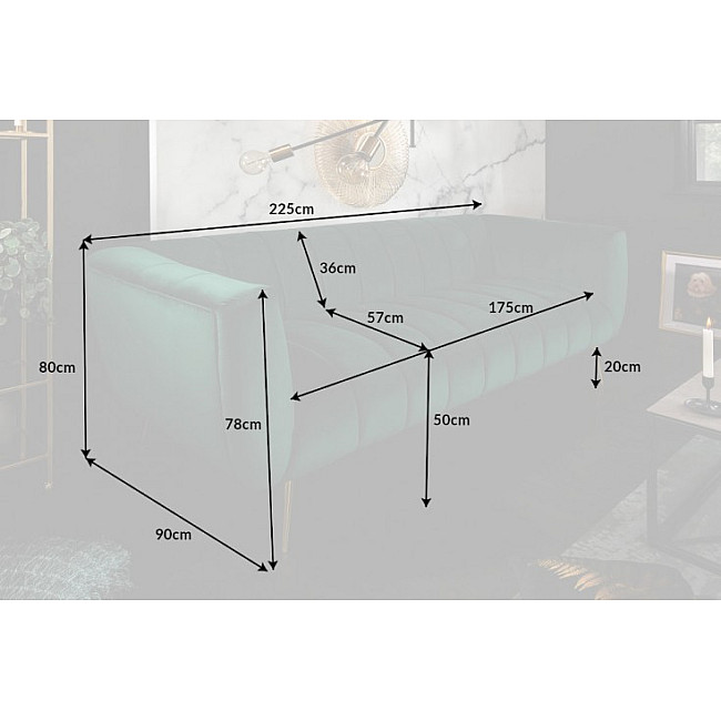 Sedacia súprava 40404 225cm Noblesse Zamat Smaragdovozelená