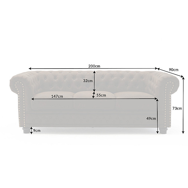 Sedacia súprava 40652 Chesterfield 3-sedenie Vintage Hnedá