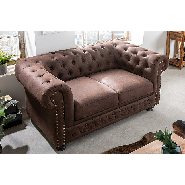 Sedacia súprava 40653 Chesterfield 2-sedenie Vintage Hnedá