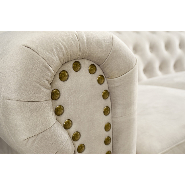 Sedacia súprava 42311 Chesterfield 2-sedenie Zamat Champagner