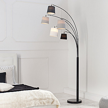 Stojaca lampa 36398 Čierna, šedá, biela