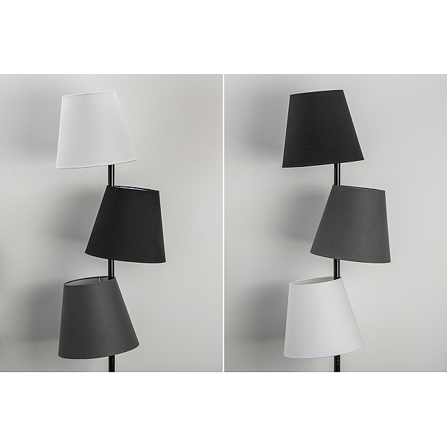 Stojaca lampa 39674 Levels 163cm Čierna, Šedá, Biela