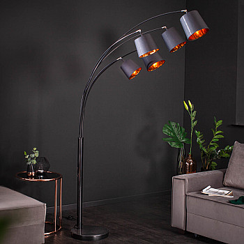 Stojaca lampa 40036 Levels 202cm Čierna - Zlatá