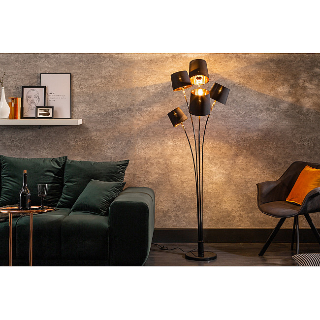 Stojaca lampa 40038 Levels 178cm Čierna - Zlatá