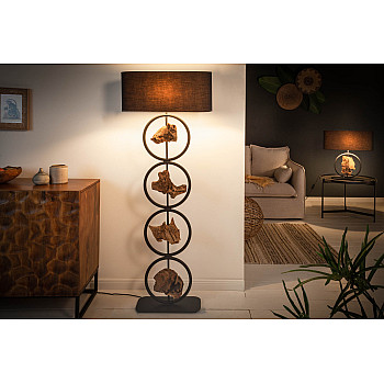 Stojaca lampa 40398 Elements 147cm Čierna Drevo Acacia