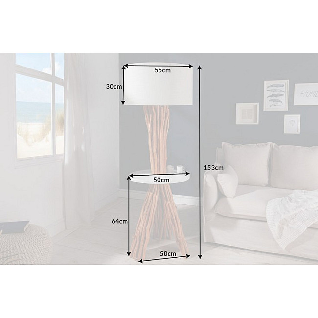 Stojaca lampa 40400 Servant 150cm Prírodná Logan Drevo