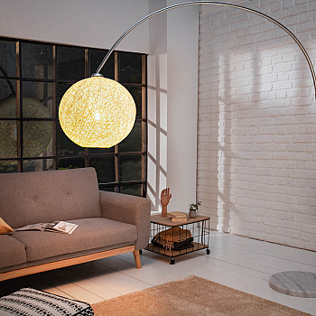 Stojaca lampa 40685 Cocooning 205cm Biela