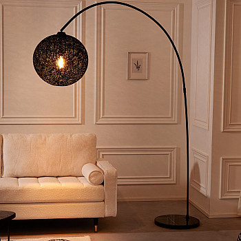 Stojaca lampa 40686 Cocooning 205cm Čierna