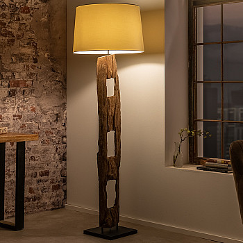 Stojaca lampa 41046 Barracuda 177cm Bežová Drevo Acacia