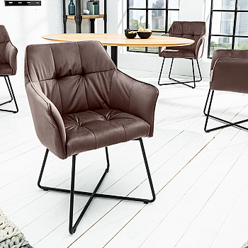 Stolička 42473 Loft Zamat Hnedá