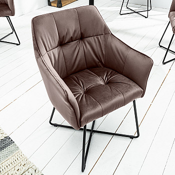 Stolička 42473 Loft Zamat Hnedá