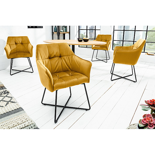 Stolička 42474 Loft Zamat Žltá