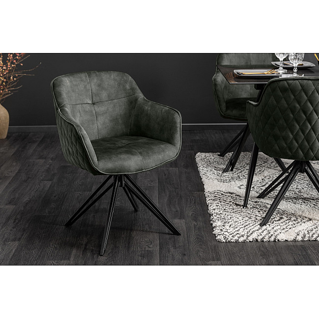 Stolička 40261 Zamat Tmavozelená - otočná