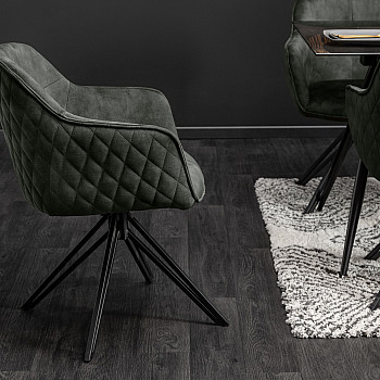 Stolička 40261 Zamat Tmavozelená - otočná