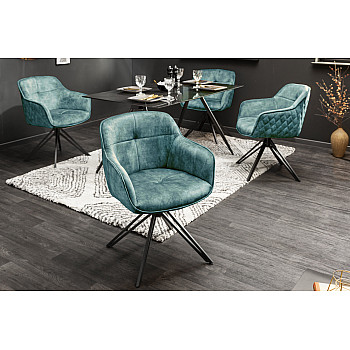 Stolička 40999 Zamat Petrol - otočná - PRODUKT JE SKLADOM U NÁS - 4Ks