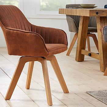 Stolička 41313 Livorno Mikrofaser Vintage Hnedá