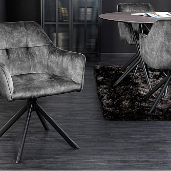 Stolička 42390 Loft Zamat Tmavošedá