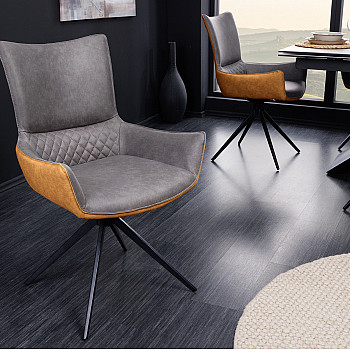 Stolička 43718 Alpine Mikrofaser Šedá + Hnedá