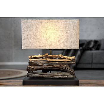 Stolová lampa 19477 Masív drevo/Bežová