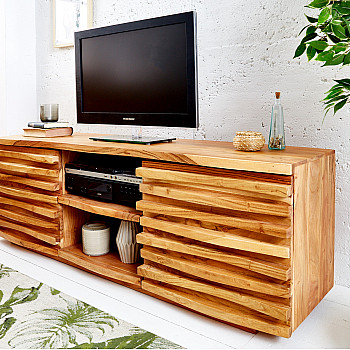 TV-skrinka 39737 150cm Relief Drevo Acacia - PRODUKT JE SKLADOM U NÁS - 1Ks