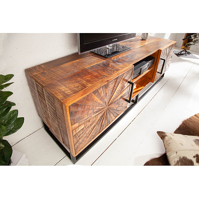 TV-skrinka 40527 145cm Wood Art Drevo Mango Hnedá