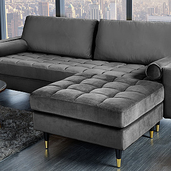 Taburetka 43132 Cozy Zamat Šedá