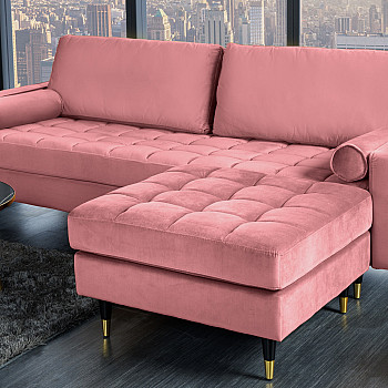 Taburetka 43607 Cozy Zamat starorúžová