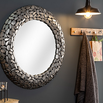 Zrkadlo 41430 Ø82cm Mosaic silver-aluminium