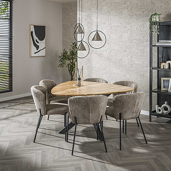 Jedálenský stôl 29-65 135x135cm Triangle Masív drevo Acacia