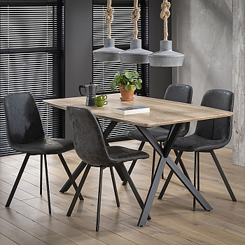 Jedálenský stôl 56-85 160x90cm Bielený dub