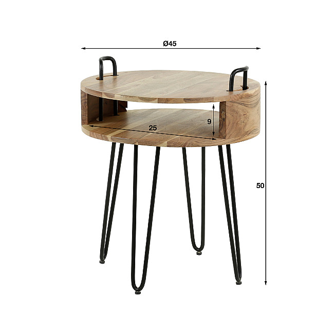 Nočný stolík 21-03 Round Drevo Acacia