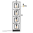 Stojaca lampa 83-42 4L Turn Square