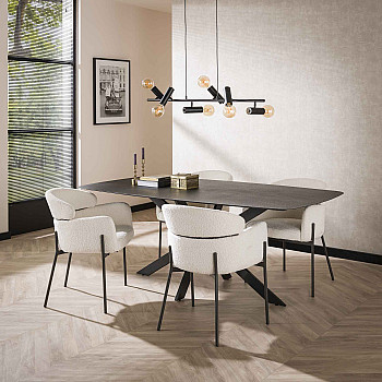 Stolička 45-23 Bouclé Látka Biela