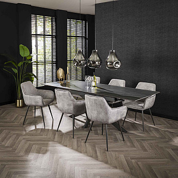 Stolička 45-27 Rib Látka Silver - Strieborná